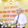 Ủy viên Bộ Chính trị, Bí thư Trung ương Đảng, Chủ tịch Ủy ban Trung ương MTTQ Việt Nam Đỗ Văn Chiến phát biểu. (Ảnh: Minh Đức/TTXVN)