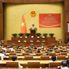 Chủ tịch Quốc hội Vương Đình Huệ phát biểu chỉ đạo. (Ảnh: Nhan Sáng/TTXVN)