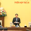 Phó Chủ tịch Quốc hội Nguyễn Khắc Định điều hành phiên họp. (Ảnh: An Đăng/TTXVN)