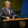 Tổng thư ký Liên hợp quốc Antonio Guterres phát biểu tại trụ sở Liên hợp quốc ở New York, Mỹ. (Ảnh: THX/TTXVN)