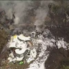 Xác máy bay gặp nạn tại thành phố Vinhedo, bang Sao Paulo, Brazil. (Ảnh: TV Globo/TTXVN)