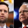 Thống đốc bang Minnesota Tim Walz (phải) và Thượng nghị sỹ bang Ohio J.D. Vance. (Nguồn: Getty Images)