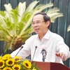 Bí thư Thành ủy Thành phố Hồ Chí Minh Nguyễn Văn Nên phát biểu tại Hội nghị. (Nguồn: Trang tin điện tử Đảng bộ Thành phố Hồ Chí Minh)
