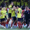 Niềm vui của cầu thủ Colombia. (Nguồn: Reuters)