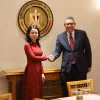 Thứ trưởng Bộ Ngoại giao Nguyễn Minh Hằng và Trợ lý Ngoại trưởng Ai Cập Ahmed Shaheen đồng chủ trì Kỳ họp lần thứ 10 Tham vấn chính trị giữa Bộ Ngoại giao hai nước. (Ảnh: Nguyễn Trường/TTXVN)