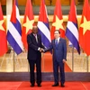 Chủ tịch Quốc hội Trần Thanh Mẫn và Chủ tịch Quốc hội Chính quyền Nhân dân Cuba Esteban Lazo Hernandez. (Ảnh: Doãn Tấn/TTXVN)
