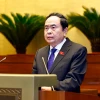 Chủ tịch Quốc hội Trần Thanh Mẫn phát biểu kết thúc Phiên chất vấn và trả lời chất vấn ngày 12/11. (Ảnh: Doãn Tấn/TTXVN)