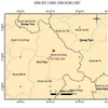Bản đồ tâm chấn động đất. (Nguồn: Viện Vật lý Địa cầu)