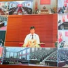 Các điểm cầu trong toàn quân dự hội nghị. (Ảnh: Trọng Đức/TTXVN)