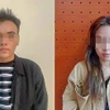 Hai đối tượng Võ Thị Thanh Lan và Nguyễn Tấn Long. (Ảnh: TTXVN phát)