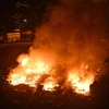 Hỏa hoạn bùng phát sau động đất tại Wajima, tỉnh Ishikawa, Nhật Bản ngày 1/1/2024. (Ảnh: Kyodo/TTXVN )