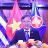 Đại sứ Việt Nam tại Cuba Lê Quang Long phát biểu tại sự kiện. (Ảnh: Việt Hùng/TTXVN)