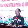 Đại tướng Phan Văn Giang, Bộ trưởng Bộ Quốc phòng phát biểu tại lễ khai mạc. (Ảnh: Văn Điệp/TTXVN)