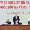 Phó Chủ tịch Thường trực Quốc hội Trần Thanh Mẫn điều hành phiên thảo luận về dự án Luật Bảo hiểm xã hội-sửa đổi. (Ảnh: Minh Đức/TTXVN)