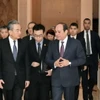 Tổng thống Ai Cập Abdel Fattah El-Sisi tiếp Ngoại trưởng Trung Quốc Vương Nghị tại Cairo. (Nguồn: arabnews)