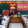 Chủ tịch Quốc hội Vương Đình Huệ phát biểu chỉ đạo buổi làm việc. (Ảnh: Nhan Sáng/TTXVN)