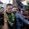 Ông Elon Musk - Giám đốc điều hành công ty vũ trụ tư nhân SpaceX - đã đáp chuyến bay riêng đến đảo Bali của Indonesia. (Nguồn: Reuters)