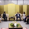 Chủ tịch UBND thành phố Đà Nẵng Lê Trung Chinh tiếp ông Mori Takero vừa được bổ nhiệm làm Tổng Lãnh sự Nhật Bản tại thành phố Đà Nẵng. (Ảnh: Trần Lê Lâm/TTXVN)