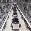 Dây chuyền lắp ráp xe ô tô của Hãng Porsche ở Stuttgart, miền Nam Đức. (Ảnh tư liệu: AFP/TTXVN) 