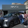 Mẫu xe điện của BYD tại Triển lãm ôtô quốc tế ở Munich, Đức ngày 8/9/2023. (Ảnh: THX/TTXVN)
