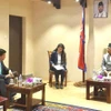 Đại sứ Nguyễn Thanh Hải chào xã giao Phó Tổng thống Nepal Ram Sahaya Yadav. (Ảnh: Đại sứ quán Việt Nam tại Ấn Độ)