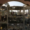 Tòa nhà bị phá hủy do xung đột Hamas-Israel tại thành phố Rafah, Dải Gaza, ngày 3/5/2024. (Ảnh: THX/TTXVN)