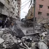 Hiện trường cuộc không kích của Israel xuống Dải Gaza ngày 14/5/2024. (Ảnh: THX/TTXVN)