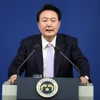 Tổng thống Hàn Quốc Yoon Suk Yeol trong cuộc họp báo tại Seoul, ngày 7/11/2024. (Ảnh: YONHAP/TTXVN)