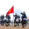 Cán bộ, chiến sỹ Đoàn Cảnh sát cơ động Kỵ binh tập luyện chuẩn bị cho lễ kỷ niệm 50 năm ngày truyền thống lực lượng Cảnh sát cơ động (15/4/1974 - 15/4/2024). (Ảnh: Phạm Kiên/TTXVN)