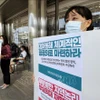 Các bác sỹ tham gia đình công phản đối kế hoạch cải tổ ngành y tại Seoul, Hàn Quốc. (Ảnh tư liệu: Yonhap/TTXVN)