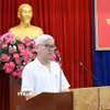 Bí thư Tỉnh ủy Bình Dương Nguyễn Văn Lợi phát biểu tại hội nghị. (Ảnh: Dương Chí Tưởng/TTXVN)