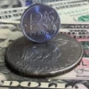 Đồng ruble của Nga.(Ảnh: AFP/TTXVN)