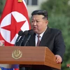 Nhà lãnh đạo Triều Tiên Kim Jong Un phát biểu tại Bình Nhưỡng. (Ảnh: KCNA/TTXVN)