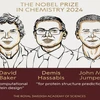 Giải Nobel Hóa học năm 2024 thuộc về các nhà khoa học David Baker (người Mỹ), John M. Jumper (người Mỹ), Demis Hassabis (người Anh). (Nguồn: Economic Times)