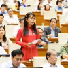 Đại biểu Quốc hội tỉnh Kiên Giang Châu Quỳnh Giao phát biểu. (Ảnh: Minh Đức/TTXVN)