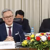 Bộ trưởng Ngoại giao Lào Thongsavanh Phomvihane phát biểu tại Tham vấn Chính trị lần thứ 11. (Ảnh: Xuân Tú/TTXVN) 