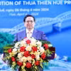 Thủ tướng Phạm Minh Chính phát biểu tại Hội nghị công bố Quy hoạch tỉnh Thừa Thiên-Huế. (Ảnh: Dương Giang/TTXVN)