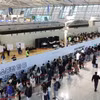 Điểm bỏ phiếu sớm trong cuộc bầu cử Quốc hội khóa 22 tại sân bay Incheon, Hàn Quốc. (Ảnh: Yonhap/TTXVN)