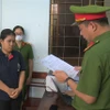 Lê Huỳnh Mi tại cơ quan Công an. (Ảnh: TTXVN phát)
