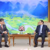 Thủ tướng Phạm Minh Chính tiếp ông Hagiuda Koichi, Trưởng Ban Nghiên cứu Chính sách Đảng Dân chủ Tự do Nhật Bản (LDP). (Ảnh: Dương Giang/TTXVN)