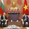 Chủ tịch Quốc hội Vương Đình Huệ hội đàm hẹp với Chủ tịch Quốc hội Bulgaria Rossen Dimitrov Jeliazkov. (Ảnh: Nhan Sáng/TTXVN)