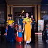 Trình diễn các mẫu áo dài tại Tuần lễ thời trang áo dài ở Fukuoka. (Ảnh: Phạm Tuân-Xuân Giao/Vietnam+)