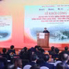 Thủ tướng Phạm Minh Chính phát lệnh khởi công dự án Cao tốc Đồng Đăng-Trà Lĩnh. (Ảnh: Dương Giang/TTXVN)