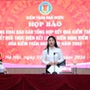 Họp báo công bố công khai Báo cáo tổng hợp kết quả kiểm toán năm 2023 và kết quả thực hiện kết luận, kiến nghị kiểm toán của KTNN năm 2022, ngày 2/7. (Ảnh: KTNN/Vietnam+)