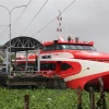 Tàu cao tốc tại Cảng Rạch Giá, thành phố Rạch Giá (Kiên Giang) tạm ngừng hoạt động do thời tiết xấu. (Ảnh: Lê Huy Hải/TTXVN)