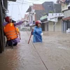 Mưa gây ngập lụt tại Đồ Sơn, Hải Phòng. (Ảnh: TTXVN phát)