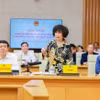 Anh hùng Lao động Thái Hương phát biểu tại Hội nghị của Thường trực Chính phủ làm việc với các doanh nghiệp sáng 21/9