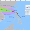 Bản đồ đường đi của Bão số 3. (Ảnh: TTXVN phát)