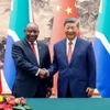 Chủ tịch Trung Quốc Tập Cận Bình (phải) và Tổng thống Nam Phi Cyril Ramaphosa tại cuộc hội đàm ở Bắc Kinh ngày 2/9/2024. (Ảnh: THX/TTXVN)