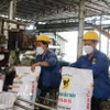 Công nhân đóng gói phân bón xuất khẩu. (Nguồn: TTXVN)